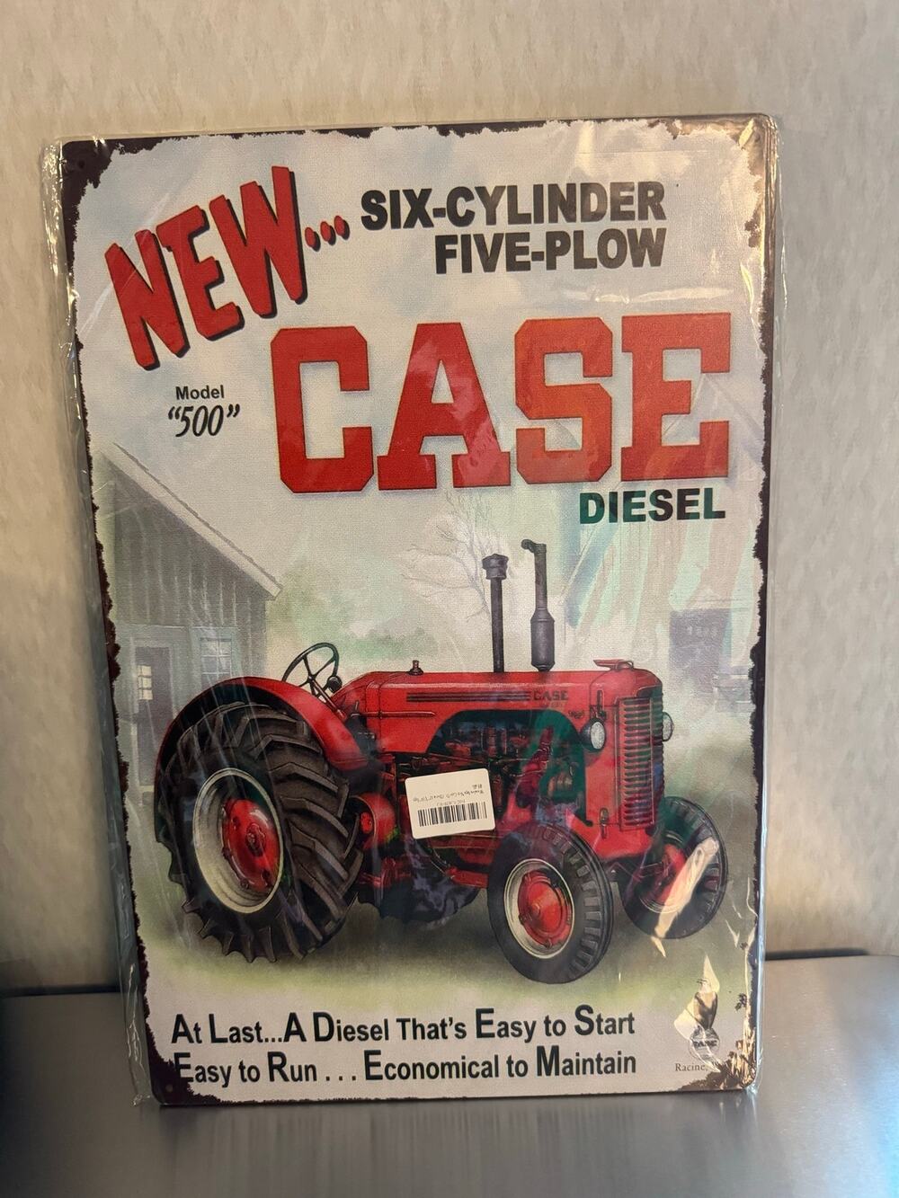 Case 6 Cylinder 5 Plow Diesel Tractor Metal Tin Sign 12x18 Reproduction Decor